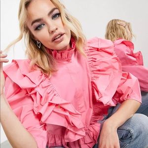 ASOS pink puffy shirt size us womens 4